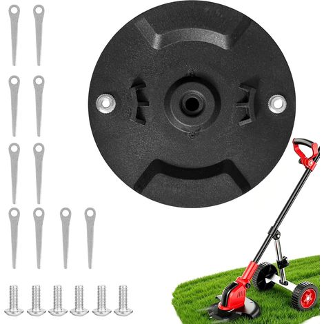 Disque de Coupe à Double Lame,Disque de Coupe de Rechange avec 10 Lames et 6 Vis, Compatible avec de Multiples Modèles, Accessoires Taille Bordure pour Tondre Fleurs et Herbe Parc (1/5)