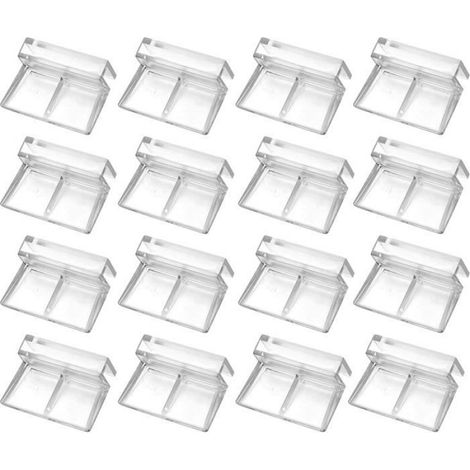 Lot de 16 Clips Aquarium Acrylique Triangle, Supports Couvercle Stables pour Verre 6mm, Accessoires Réservoir Poisson. (1/5)