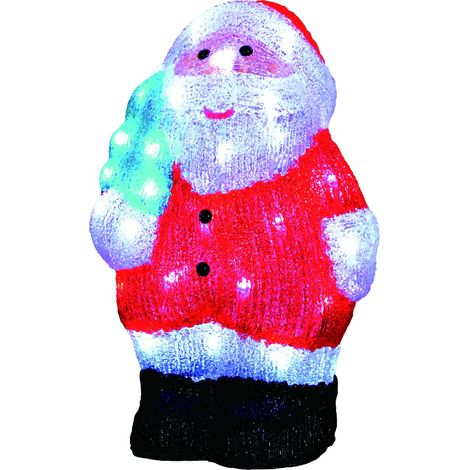 TrendLine LED Acrylfigur Weihnachtsmann 31,5 x 15 cm kaltweiß Außen mit Timer Acrylfigur