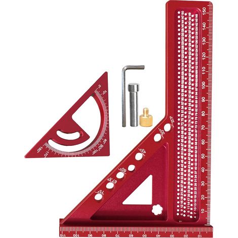Équerre de Menuiserie Aluminium Multifonction Réglable Règle De Mesure Multi-Angles 3D Équerre À Onglet Pour Défonceuse Rabot Atelier Fabrication Cadrage Traçage et Mesure (1/5)