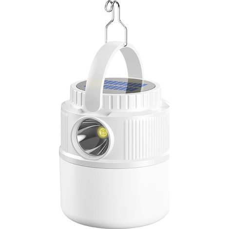 Lampe de camping solaire, lampe de tente rechargeable, lampe de poche de survie portable, légère et portable, adaptée au camping de pêche dans l'arrière-cour.