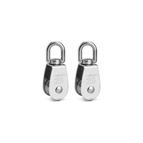 2 Pcs Poulie de Levage M25 Poulie Simple en Acier Inoxydable 304 pour pour Câble Diamètre 11mm Pivotant à 360°Charge 150kg (1/5)