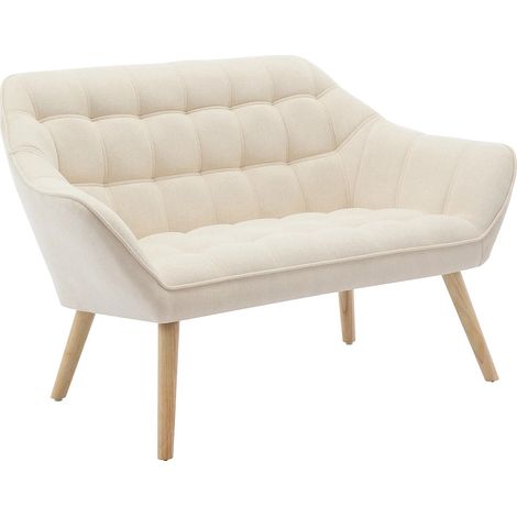 Divano 2 posti in Tessuto Beige - CASERTA (1/5)