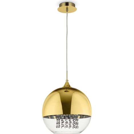 Suspension Maytoni Fermi verre Ø30 laiton cristaux E27 (1/3)