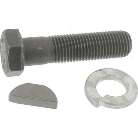 Kit Vis De Lame - Ø9,5 X 38 Mm - Avec Rondelle Frein Et Clavette 1/2 Lune - Pour Fixation De Lames De Tondeuse - Lot De 1 (1/2)