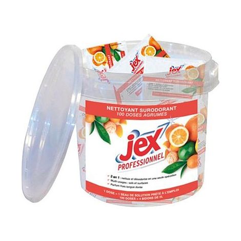 Nettoyant surodorant multi-usages Jex agrumes - Boîte de 100 doses (1/5)