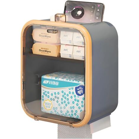Porte-papier toilette mural sans perçage, idéal pour la décoration de la salle de bain ou de la commode. (1/5)
