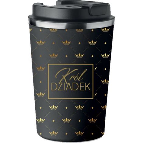 Tazza termica nera premium KING GRANDPA regalo per il nonno KT168 (1/5)