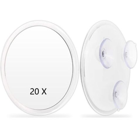 Miroir grossissant à ventouses Blanc 20x Ø15 cm (1/4)