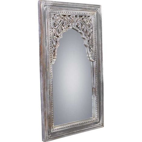 Espejo de madera envejecido blanco 60x5x107