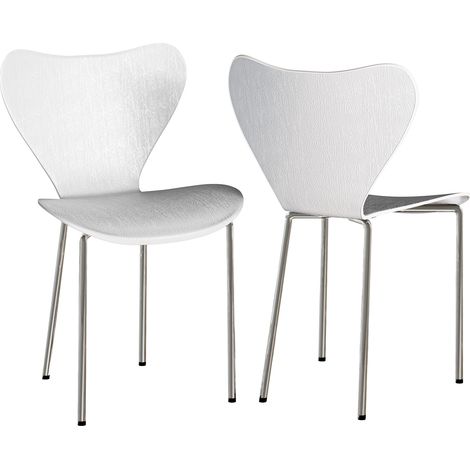 Chaise Empilable en Plastique avec Cadre en Fer - Blanc (1/5)
