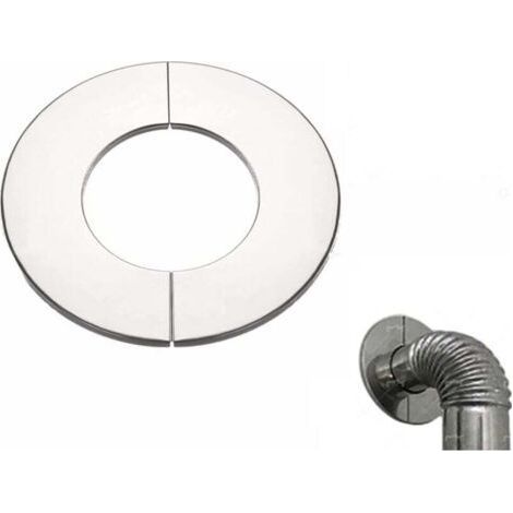 Rosace pour tuyau de poêle, rosace de recouvrement en acier inoxydable, manchon de tuyau, embout de cheminée, rosace de poêle, plaque de base (rosace de recouvrement, DN 100 mm) (1/4)