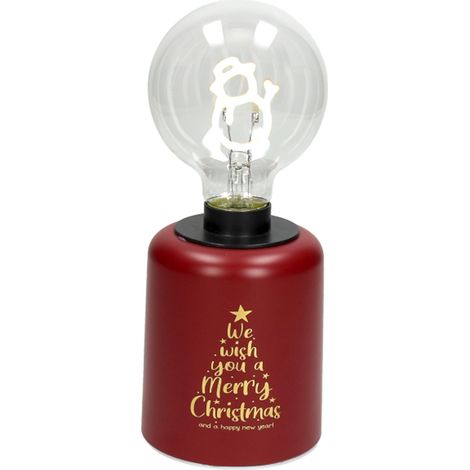 Tognana Lampada Snowman Natale con Led H 21 Cm Christmas Lamp Rosso