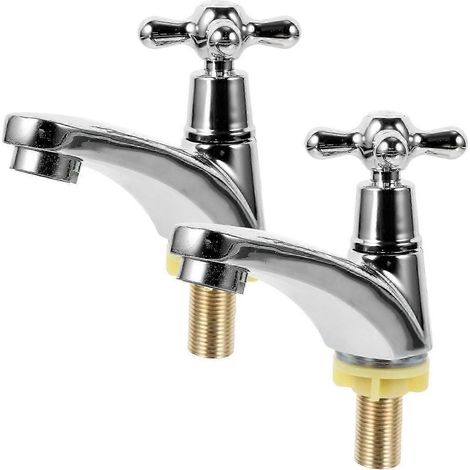 Paire de robinets de salle de bain, robinet de salle de bain moderne, robinet mitigeur P20241126315 (eau froide, eau chaude) (1/5)