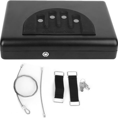 Boîte de rangement de bijoux et objets de valeur, coffre-fort Portable, mot de passe numérique et serrure à clé de rechange (1/5)
