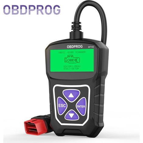 OBDPROG MT100 Multifunktions-OBD2-Scanner – Motorcode-Lesegerät mit 10 Diagnosefunktionen, Live-Datenanzeige und I/M-Test – Mehrsprachiges Kfz-Diagnosegerät für alle OBD2/EOBD-Fahrzeuge – Lovez (1/4)