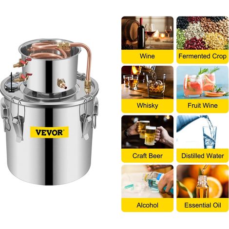 Distillateur d'alcool, Acier inoxydable de qualité supérieure, Design convivial, 3 Gal (1/2)