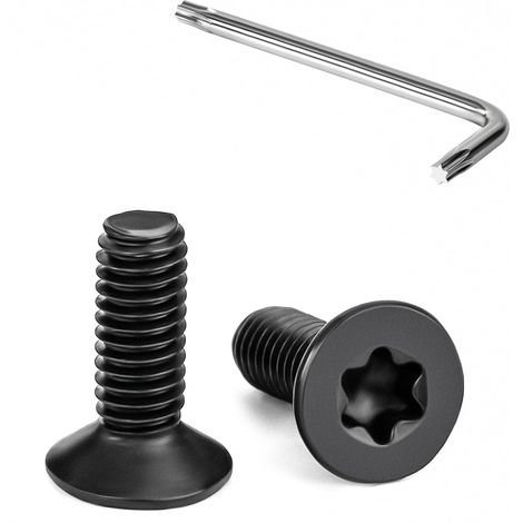 Vis à Tête Fraisée Torx M4 x 12 mm Noir Vis à Six Pans Creux en Acier Inoxydable A2 V2A à Tête Fraisée Métaux avec Clé T20 Filetage Complet 20 Pièces (1/5)