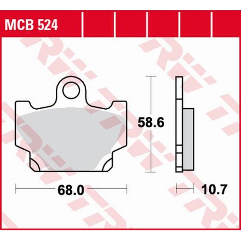 Pastillas de freno TRW ZF KH081 orgánicas para Yamaha RD 80/125/250/350 '82-'84, SR 250 '96-'00, XV 250 '89-'96, XS 400/500 '82-'84, XT/XV 500 '83-'85, XZ/XJ 550 '82-'84, XT/XT 600Z TENERE, XJ/XJ 600 