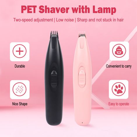 Tondeuse professionnelle sans fil pour le toilettage des chiens, avec lumière LED et deux vitesses, idéale pour les petits animaux. (1/2)
