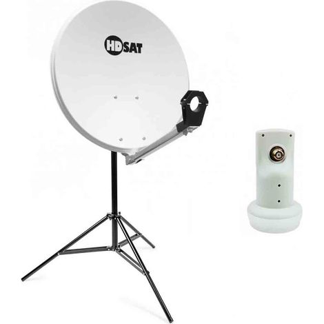 Pack Parabole Satellite acier 65cm + LNB Single HD + Trepied Alu Extensible (1/5)