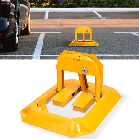 Wolketon Barriera parcheggio pieghevole con chiave, archetto in metallo giallo, 1 pezzo (1/5)