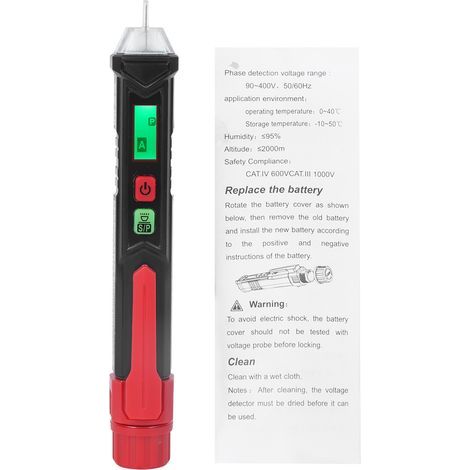 Indicateur de Rotation triphasé sans Contact HT100P, détecteur de tension AC, stylo testeur avec lampe de poche (1/5)