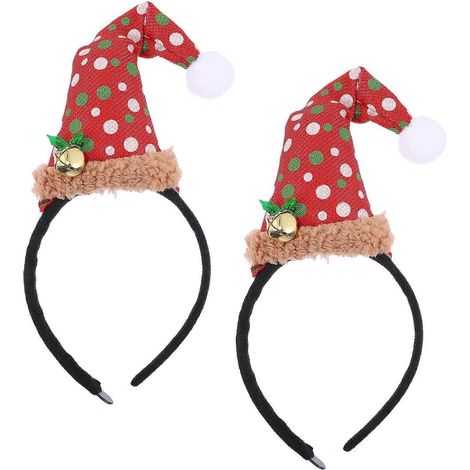 Lot de 2 serre-têtes créatifs pour cheveux, accessoire de fête de Noël pour enfants-17.5x11cm-Red
