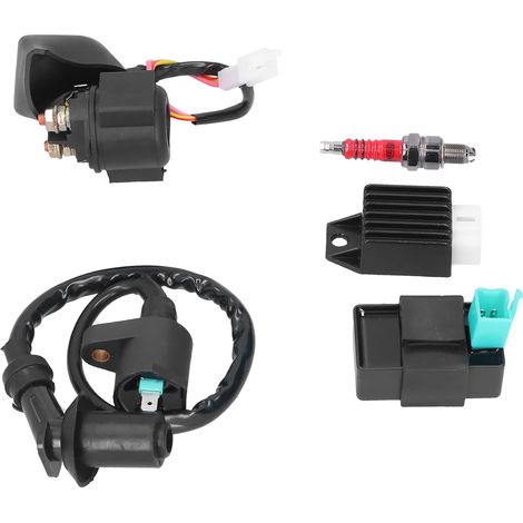 5-poliges CDI-Zündset inklusive Zündspule, Relais, Magnetventil und Spannungsregler für 50ccm, 70ccm, 90ccm, 110ccm und 125ccm Offroad-Motorräder, Quads und Pitbikes. (1/5)
