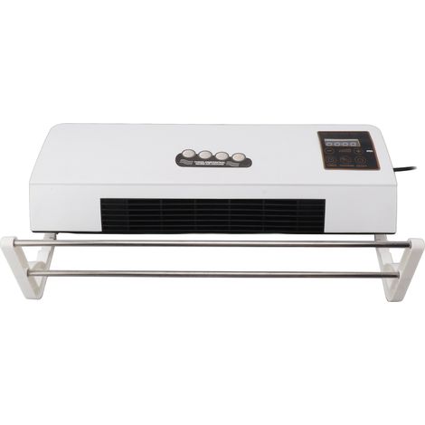 Chauffage d'appoint électrique 1800 W pour intérieur avec télécommande, fixation murale, ventilateur et fonction silencieux, minuterie, 220 V. Idéal pour la maison ou le bureau.