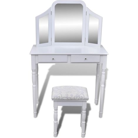 Maison Exclusive - Schminktisch mit 3-in-1 Spiegel und Hocker 2 S