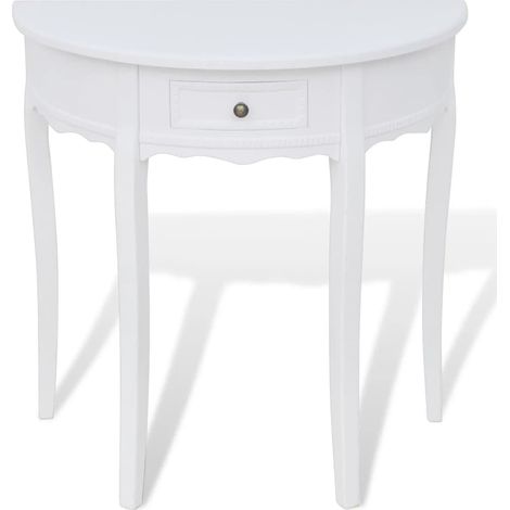 Maison Exclusive - Tavolo Consolle con Cassetto Semicircolare Bianco