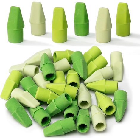 Pencil Eraser top, lot de 30, couleur stylo à capuchon teint sans Halo pour l'effacement précis des enfants enseignants fournitures d'apprentissage vert (1/5)