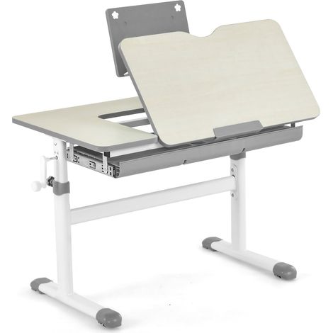 Escritorio infantil ajustable con tablero inclinado, gris