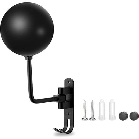 Supporto da parete per casco da moto, porta casco da moto, supporto da parete in metallo girevole a 180°, con viti, per moto, bicicletta, corse - Nero (1/5)