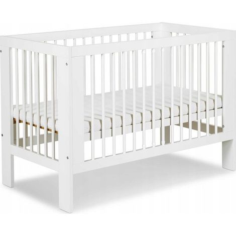 Lit bébé 120x60cm couleur Blanc OLIVE Lit à barreaux amovible (1/4)