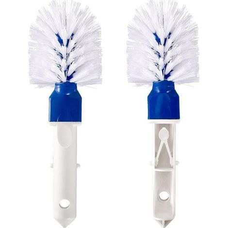 Lot de 2 brosses d'angle pour piscine - Étape de piscine et tête de brosse d'angle pour nettoyage de piscine avec clips faciles pour piscine hors-sol et enterrée, bain à remous, spa, sol de salle de b (1/5)