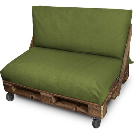 Set de cojines para palets Asiento 120x80x20 + Respaldo 120x45x25 Verde Naylim Mate Happers