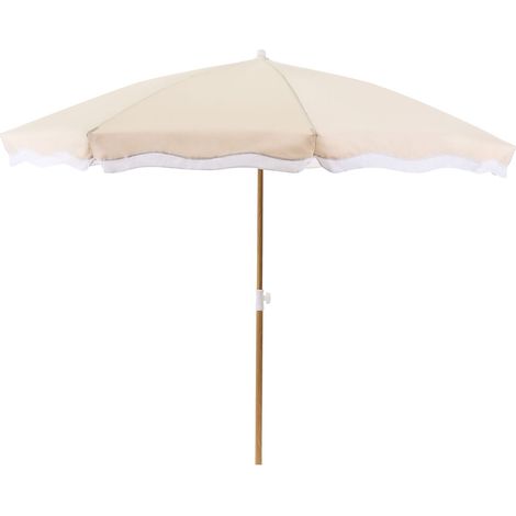 Garden Market Parasol Beige Polyester Fabric Steel Pole ⌀ 2.32 m Stylish Modern SESTRIERE