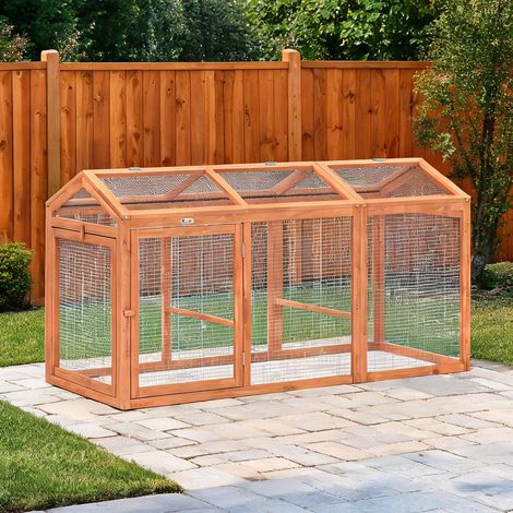 Poulailler orange en tannenholz Metall 156 x 70,5 x 84 cm (1/5)