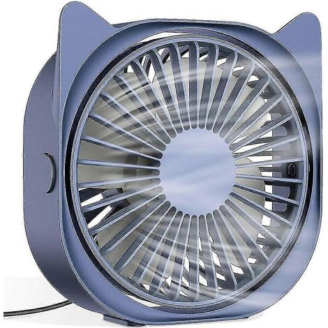 Petit ventilateur de bureau portable USB à oreilles de chat, 3 vitesses. (1/5)