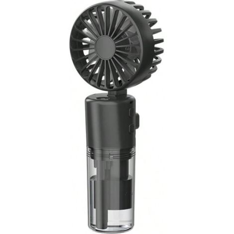 Mini ventilateur Portable avec 4 vitesses, Rechargeable par USB, alimenté par brouillard d'eau, pour le bureau, les voyages, la maison et l'extérieur,(Noir, pliable) (1/5)
