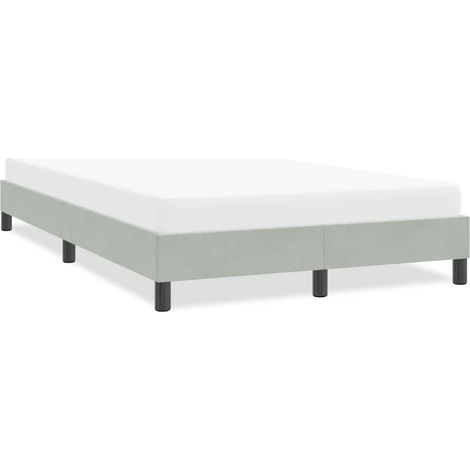 Bettgestell ohne Matratze Hellgrau 120x210 cm Samt
