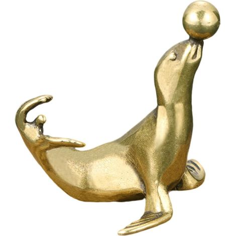 de lion de mer rétro en laiton doré décoration de table pour