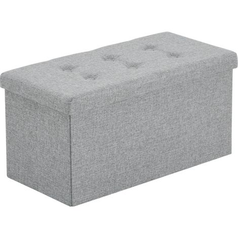 Klappbarer Fußhocker mit Stauraum, 76 x 38 x 38 cm, dunkelgrau