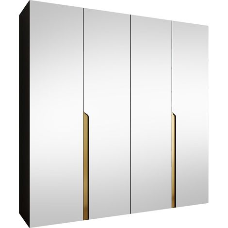 Armoire Hartford 591, Noir, 202x200x52cm, Portes d'armoire: Avec des charnières, Nombre d'étagères: 0 (1/5)