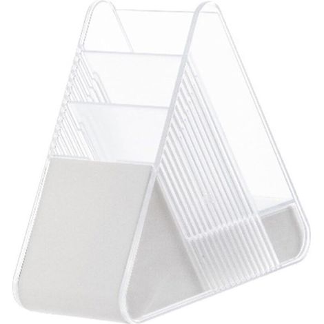Porte-stylo incliné, organisateur de bureau multifonctionnel peu encombrant au design triangulaire, idéal pour la papeterie, les cosmétiques, le bureau, la maison et la salle d\'étude. (1/4)