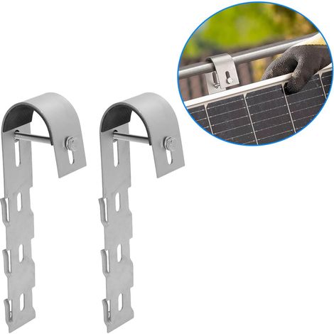 2-teilige Photovoltaik-Trägerkomponenten für Balkone Montagezubehör für Solarpanelgeländer (1/5)