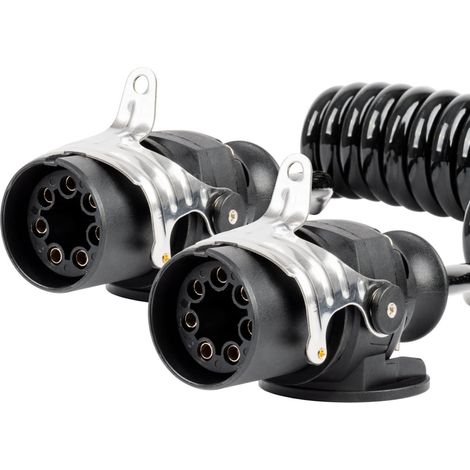 Cavo a spirale per rimorchio TIR, 2 connettori a 7 pin tipo EBS, 5 m, 24 V, amio-04383 (1/5)