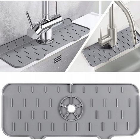 Alfombrilla de silicona universal para desagüe de fregadero 36,5 x 14 cm BRUNBESTE BB-3247 gris (1/5)